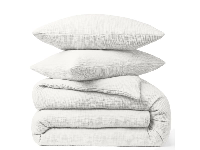  Taie d'oreiller 50x70 cm gaze de coton blanc pur PD19292 - Conforama B