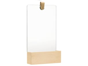 Miroir rectangulaire à fixer coloris marron <strong></strong> <strong></strong> - 23 cm x 39.5 cm