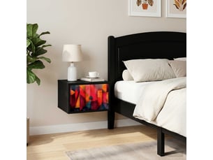 Table de chevet - cabinet de chevet - table de nuit mural heesch 2 pc chêne noir 36 x 33 x 25 cm
