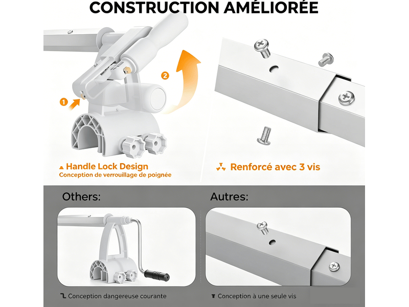 Enrouleur de bâche de piscineen aluminium premium,système d'enroulage pour bâche solaire,1,5-4,8 m,installation fixe,solide et durable,blanc - Conforama C