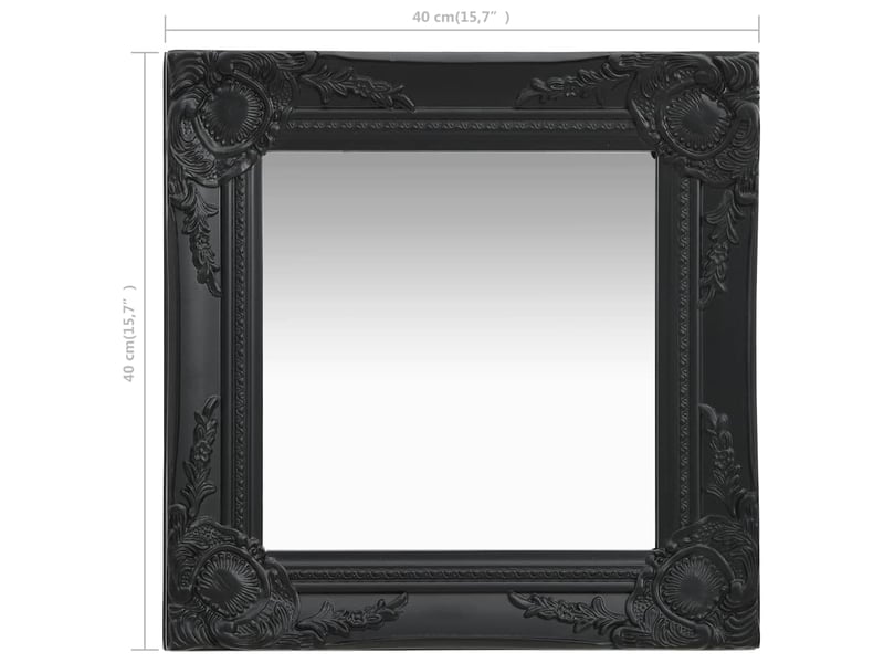  Miroir mural style baroque 40x40 cm noir cf62879  - Conforama E