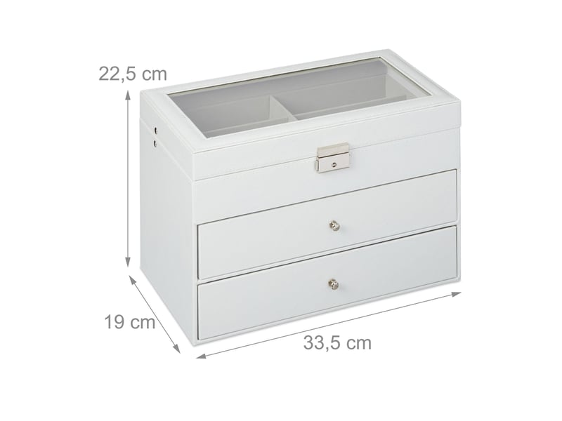  Boîte de rangement à lunettes design élégant et pratique pour 18 paires 22,5 x 33,5 x 19 cm en cuir artificiel noir 13_0008648  - Conforama B