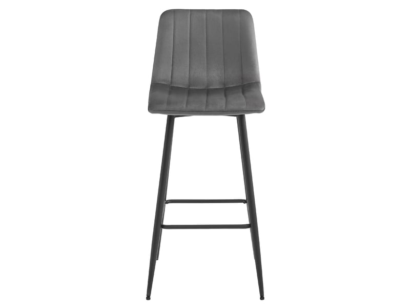 Family hoker pozza - velours gris foncépieds noirs x 4  - Conforama E
