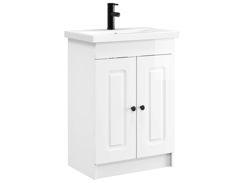  Ensemble de mobilier de salle de bain blanc brillant shl2293  - Conforama A