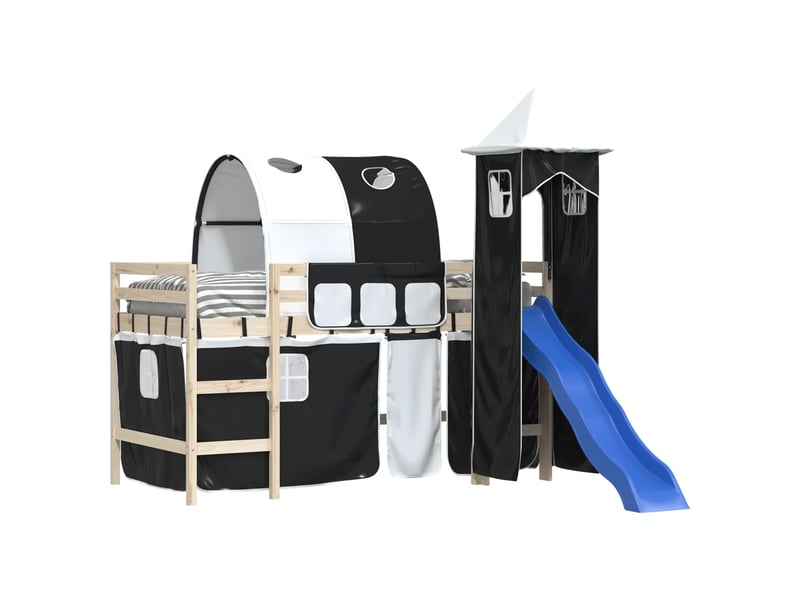  Rideaux pour lit mezzanine avec tunnel et tour blanc et noir cf44933  - Conforama D