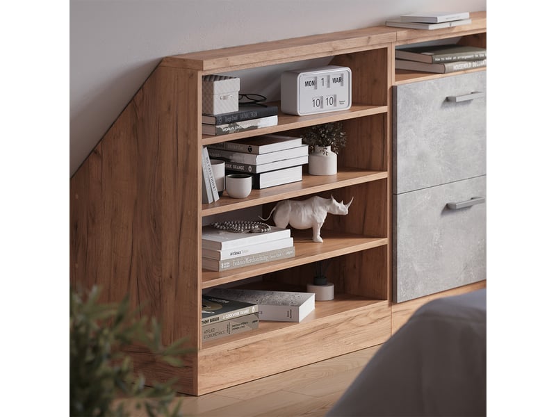  Vicco meuble sous pente, chêne de force doré, 80cm avec 4 compartiments  - Conforama E