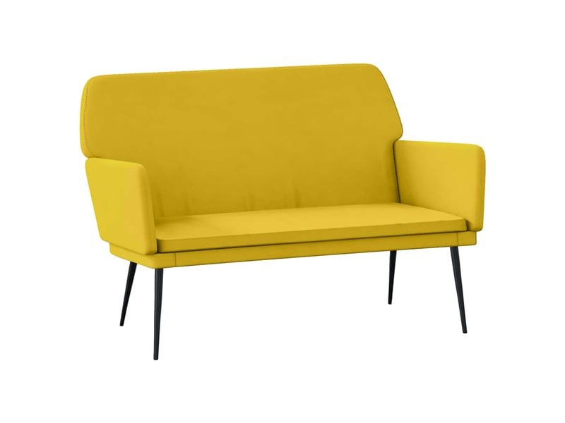  Banc chambre, banc de lit jaune 108x79x79 cm velours shl19334  - Conforama A