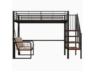 Lit mezzanine 90x200 cm <strong></strong>  <strong></strong> coloris noir