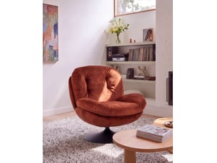 Fauteuil pivotant nolvik velours marron doré