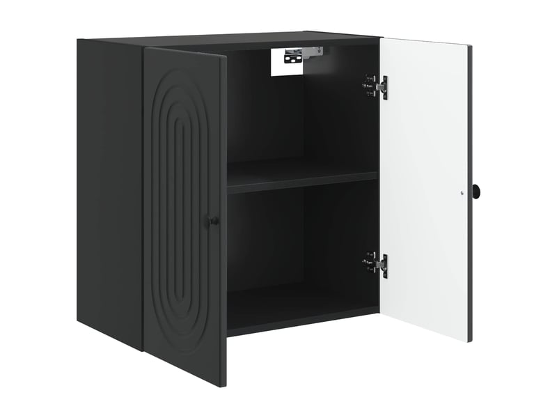  Armoire murale salon, meuble de rangement noir 59 x 31 x 60 cm bois d'ingénierie shl6198  - Conforama C