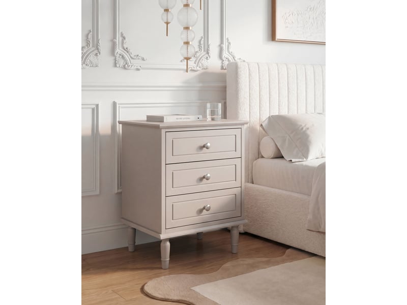  Table de nuit à 3 tiroir oberon beige  - Conforama B