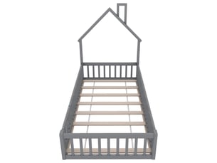 Lit cabane 90x200 cm MAISONORA   coloris gris