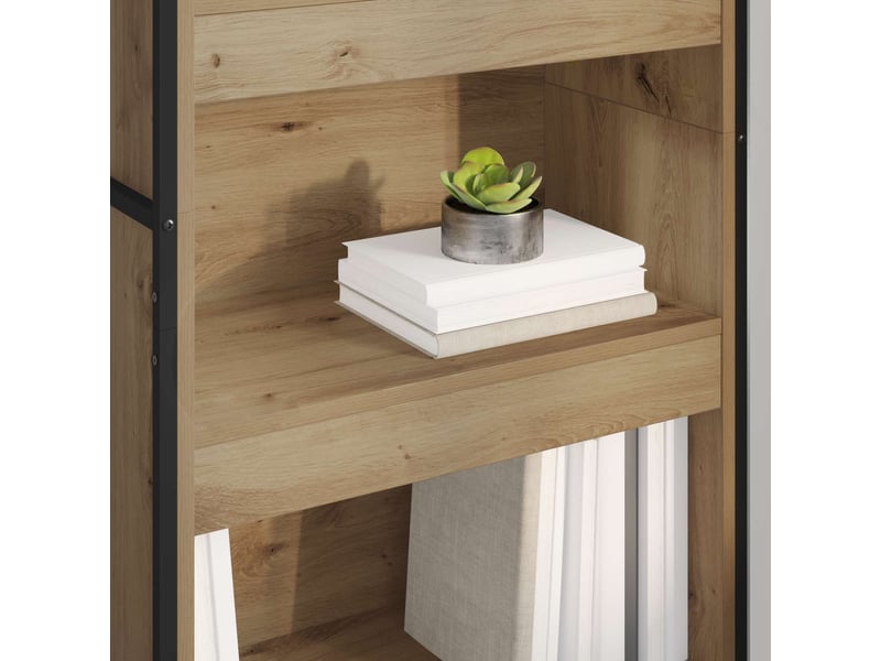 Bibliothèque, armoire à livres 60 x 30 x 189,5 cm bois d'ingénierie chêne artisan - Conforama D