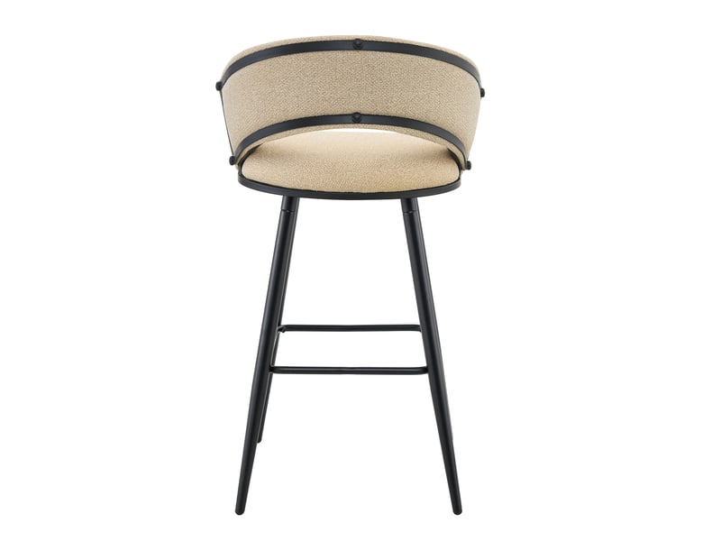  Lot de 2 tabourets de bar,56x44x98 cm,velours et métal noir,beige  - Conforama E