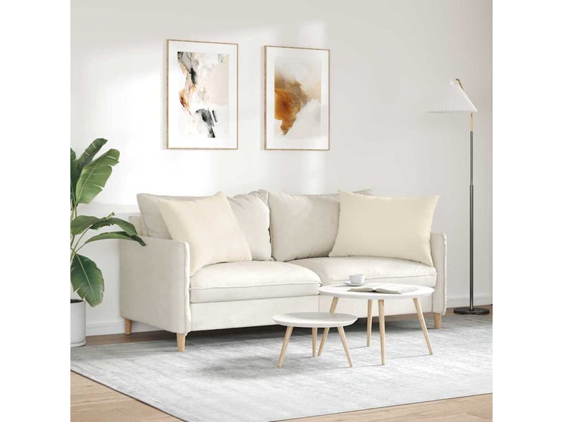  Lot de 2 coussins de canapé, coussins décoratifs tissu beige 70 x 50 cm cf58758  - Conforama D