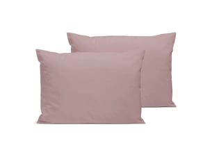 Lot de 2 taies d'oreiller unies 50x75cm percale lilas