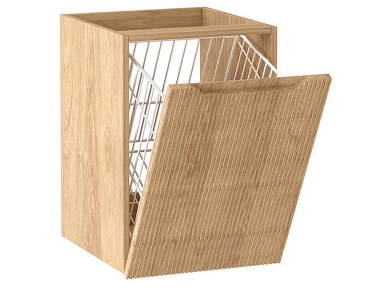  Meuble avec panier à linge suspendu novo effet chêne hikora 40 cm  - Conforama A