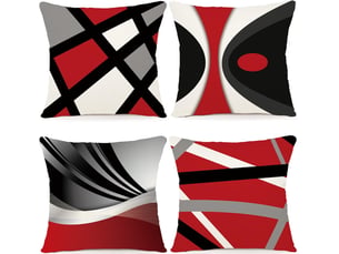 Lot de 4 housses de coussins 45 x 45 cm motif géométrique housses de coussin décoratives en coton lin taie oreiller de canapé housse de coussincarré, multicolore