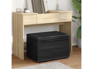 Tabouret bas, ottoman noir 61x41x40 cm