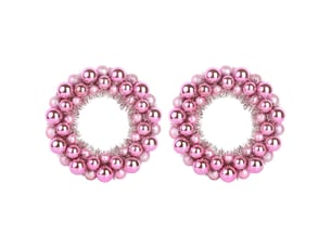 Couronnes de boules de noël 2 pcs rose 33 x 33 x 7 cm