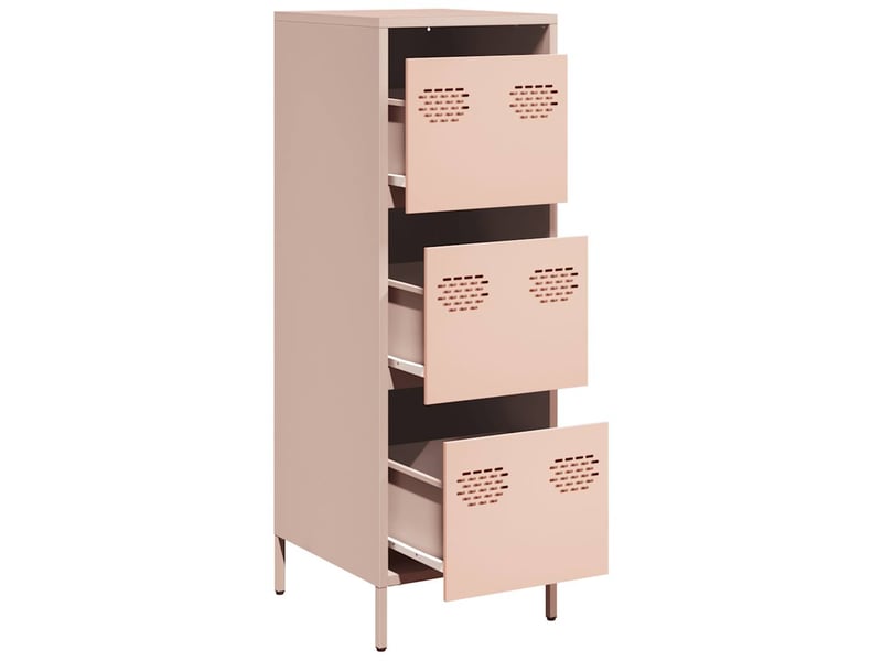  Buffet haut - bahut - meuble de rangement rose 39x35x103,5 cm acier  - Conforama D