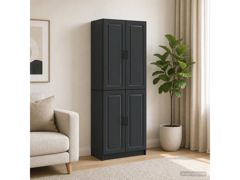  Buffet - ensemble de meubles 2 pc noir bois d'ingénierie  - Conforama B