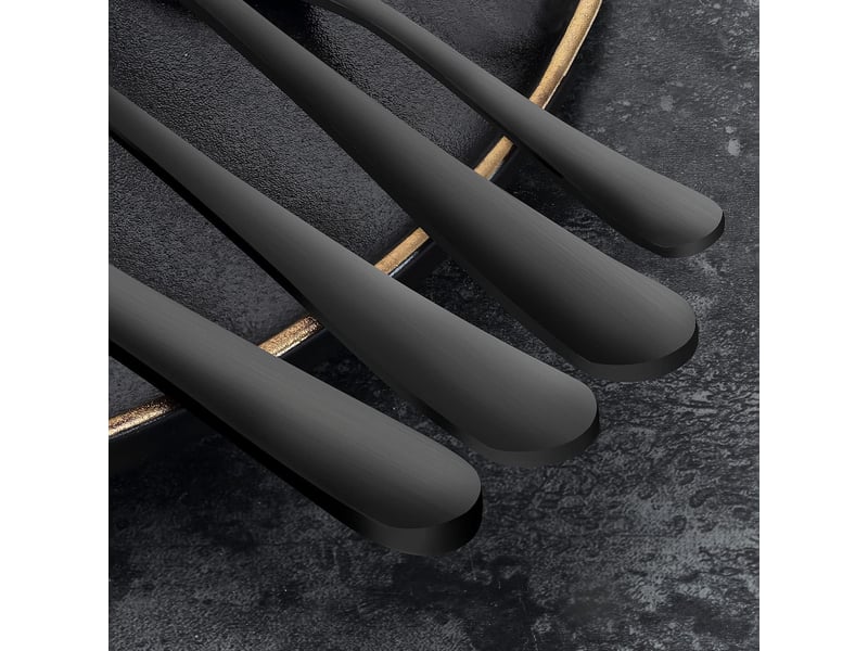  Ensemble de couverts noir mat de haute qualité en acier inoxydable, 24 pièces  service pour 6  - Conforama D