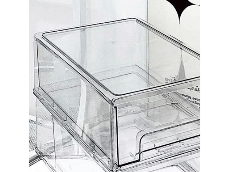  Tiroir de rangement de bureau en acrylique, boîte de rangement rectangulaire transparente de grande capacité pour  - Conforama B