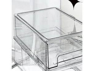 Tiroir de rangement de bureau en acrylique, boîte de rangement rectangulaire transparente de grande capacité pour