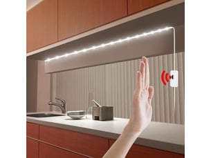 Ruban led de 1m avec détecteur mouvement. Lumière chaude 2700k, étanchéité ip65, rechargeable usb. Bande autocollante pourchambres, salons