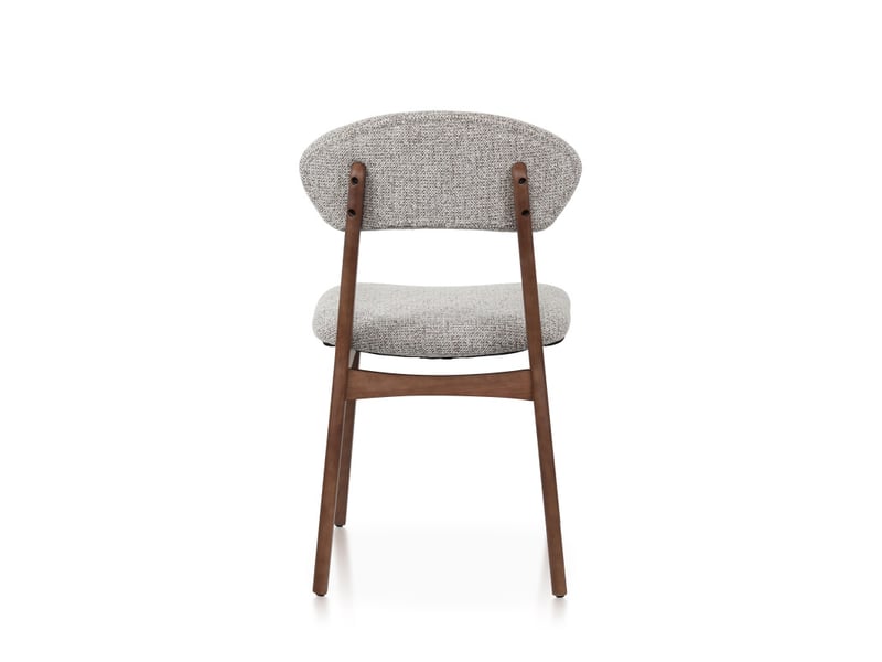  Chaise lina en bois aspect noyer et tissu brun chiné rembourré  - Conforama E