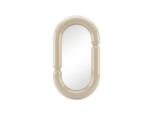Miroir ovale à fixer coloris beige <strong></strong>  <strong></strong> - 70 cm x 40 cm