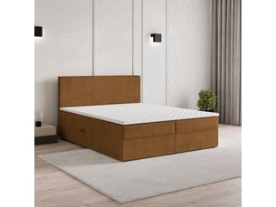 Lit avec rangement 160x200 cm <strong>MASSENO</strong> <strong></strong> coloris cuivré