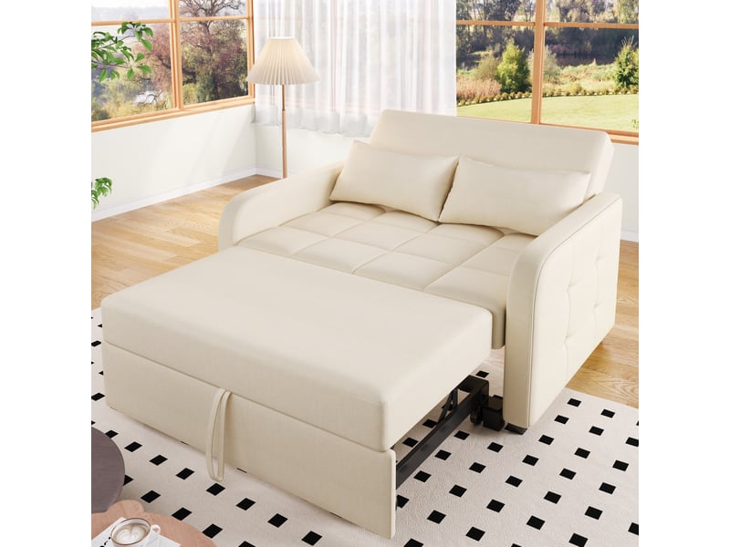  Canapé-lit modenvie convertible 2 places 127 x 75 cm beige dossier réglable  - Conforama B