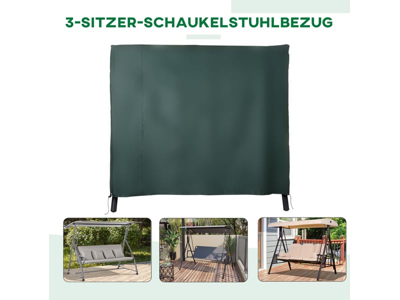 Housse de protection pour balançoire de jardin 205x124x164 cm imperméable vert foncé  - Conforama D