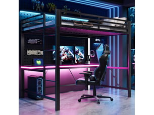 Lit mezzanine 140x200 cm COVREO coloris noir
