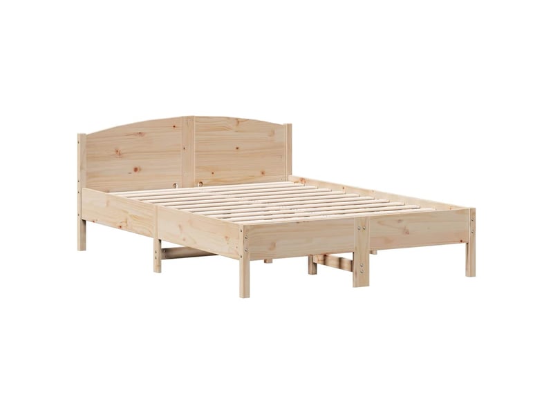  Lit double- lit adulte -  cadre de lit sans matelas 135x190 cm bois de pin massif  - Conforama A