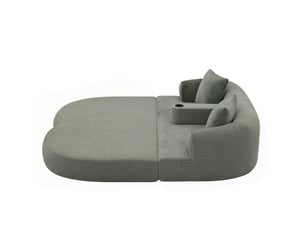 Canapé droit compressé convertible <strong>FLORAGRACE</strong> <strong></strong> 2 places Velours côtelé vert