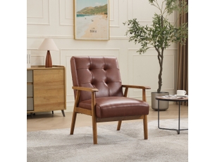 Fauteuil fixe MEULVA 100% Cuir marron vendu A l'unité