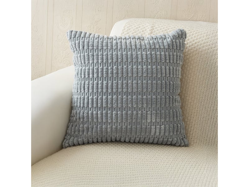  Coussin carré en tissu gris 43x43 cm  - Conforama D