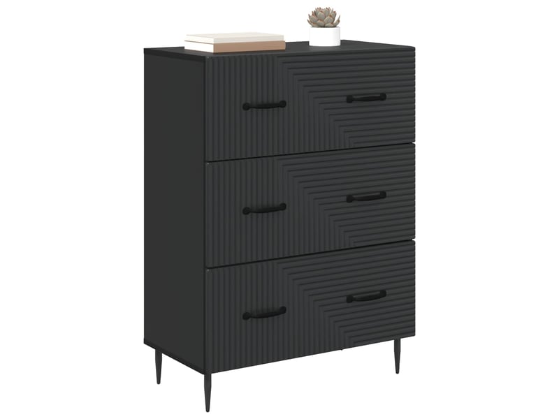  Armoire de rangement bureau, armoire à tiroirs noir 66 x 34,5 x 89,5 cm bois d'ingénierie  - Conforama C