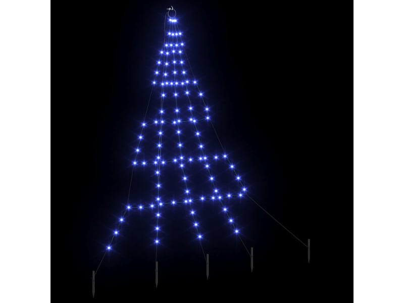  Arbre de noël, sapin de noël led avec piquets au sol bleu 182 cm métal  - Conforama D