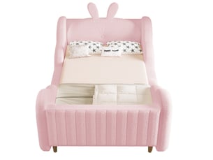 Lit simple 90x200 cm coloris rose