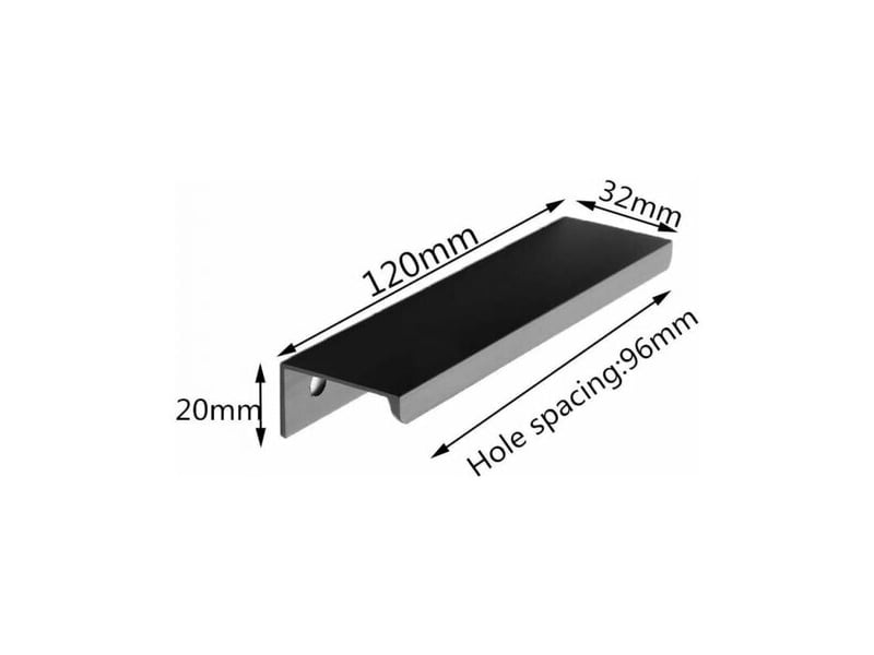  Poignées invisibles noir mat 96 mm, poignées en alliage d'aluminium pour meubles de cuisine  - Conforama C