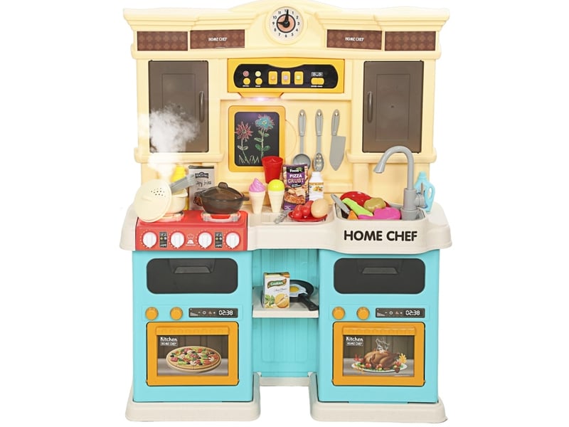 Cuisine jouet enfant 66 x 24 x 83 cm – multicolore – robinet électrique, sons, lumières, 85 accessoires - Conforama A