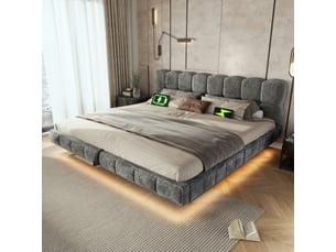 Lit coffre 180x200 cm <strong></strong>  <strong></strong> coloris gris