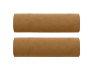 Lot de 2 coussins décoratifs marron ø15x50 cm velours cf60878
