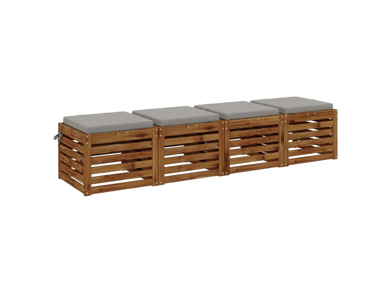  Lot de 4 coussins de siège, coussins d'assise soest 100 % polyester gris cf60432  - Conforama C