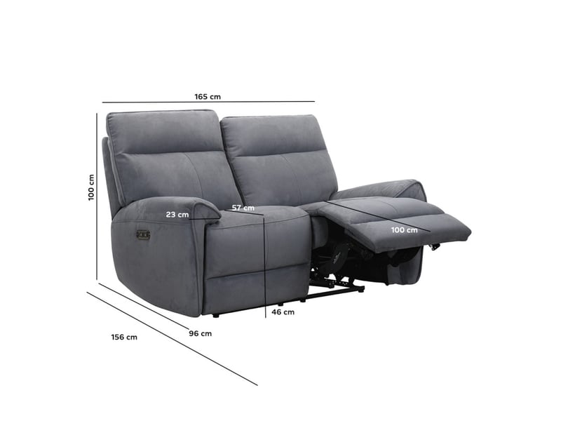  Canapé relax motorisé 2pl en tissu microfibre gris anthracite – connor  - Conforama D