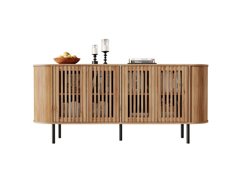  Buffet bas 160x40x70 cm 4 portes perforées mdf naturel  - Conforama A